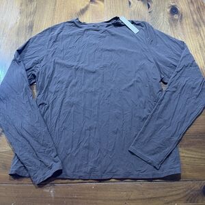 NWT SKIMS Womens Cocoa Brown Fits Everybody Long Sleeve Crewneck T Shirt Size 3X